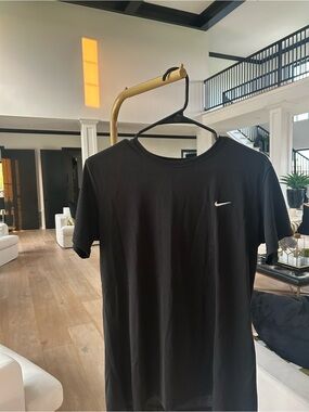 Nike Black Short Sleeve Crew Neck Tee with White Swoosh